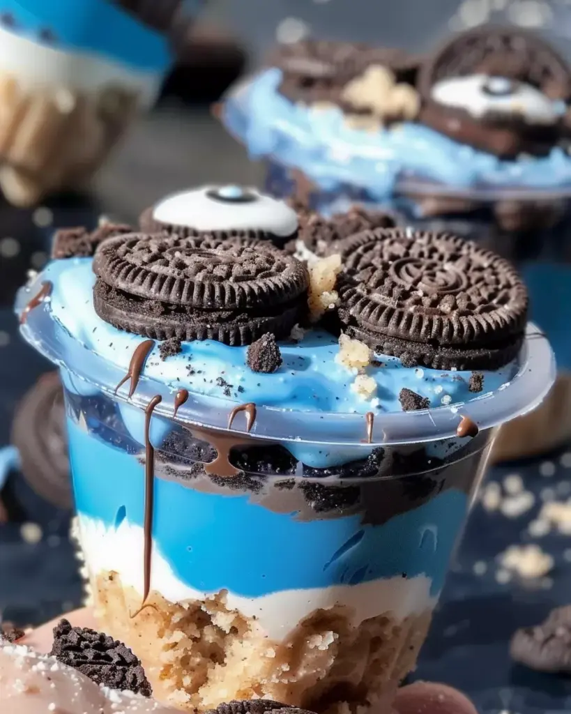 Cookie Monster Cheesecake Cups