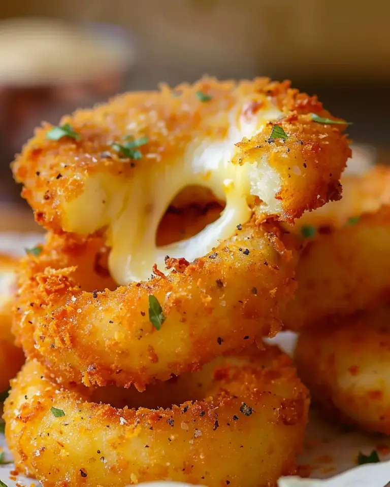 Cheesy Stuffed Mozzarella Onion Rings
