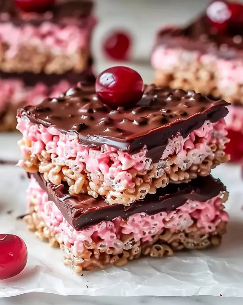 cocolate covered cerry rice krispies treats