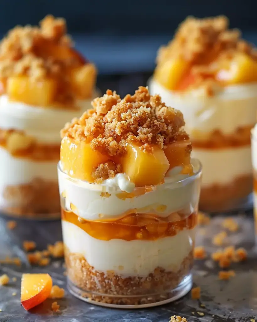 Peach Cobbler Cheesecake Cups