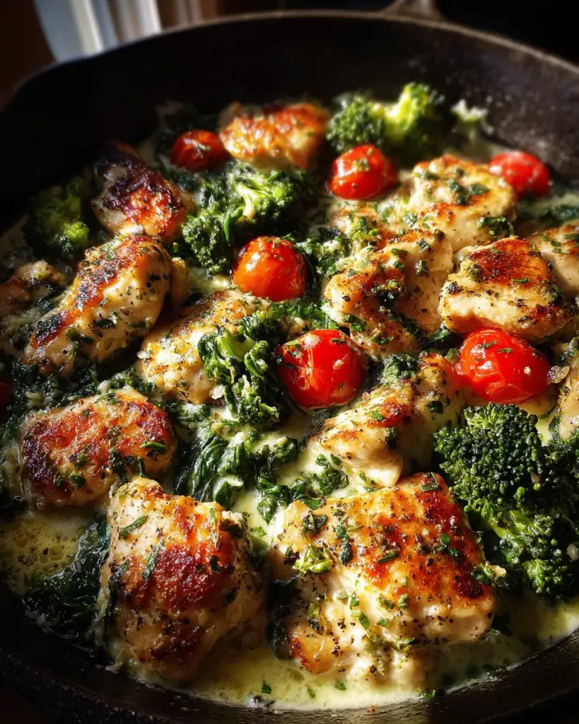 Garlic Chicken with Broccoli and Spinach 2 A 1 4