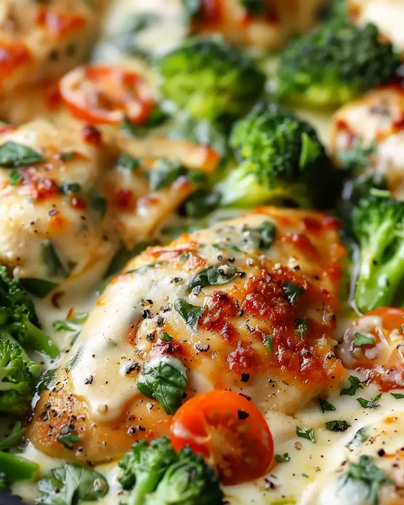 Garlic Chicken with Broccoli and Spinach 1 B 1 4
