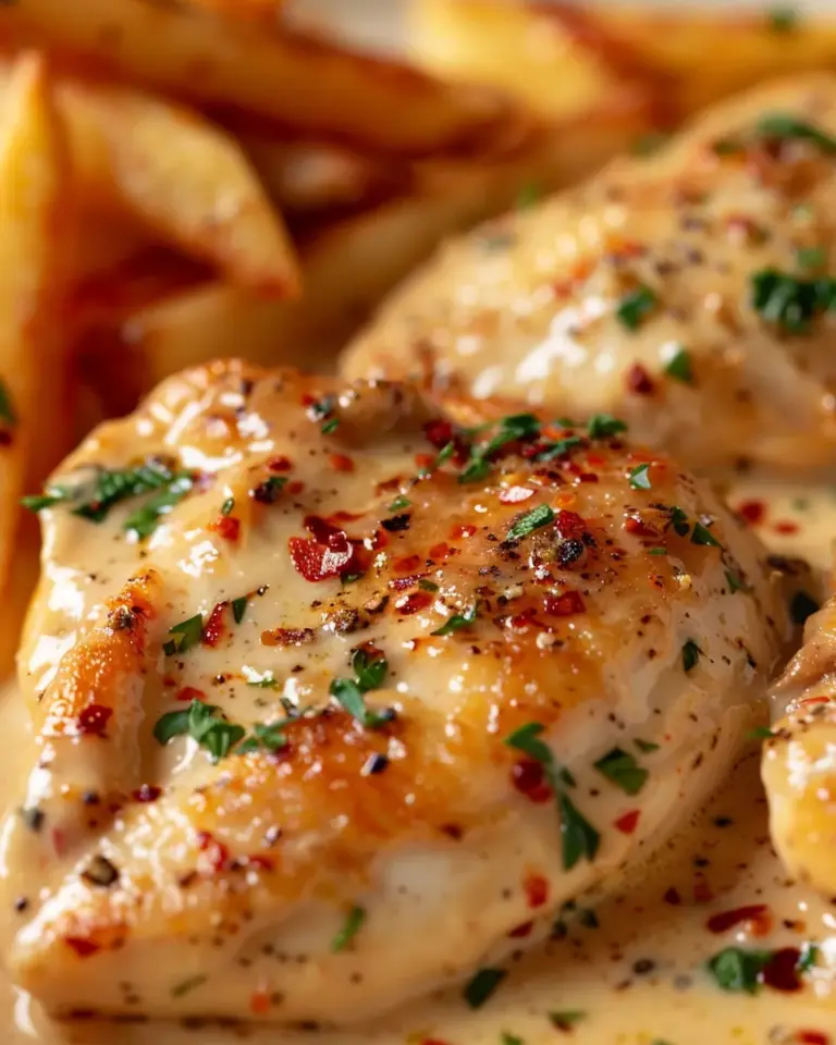Chicken Fillet in Spicy, Creamy Garlic-Parmesan Sauce