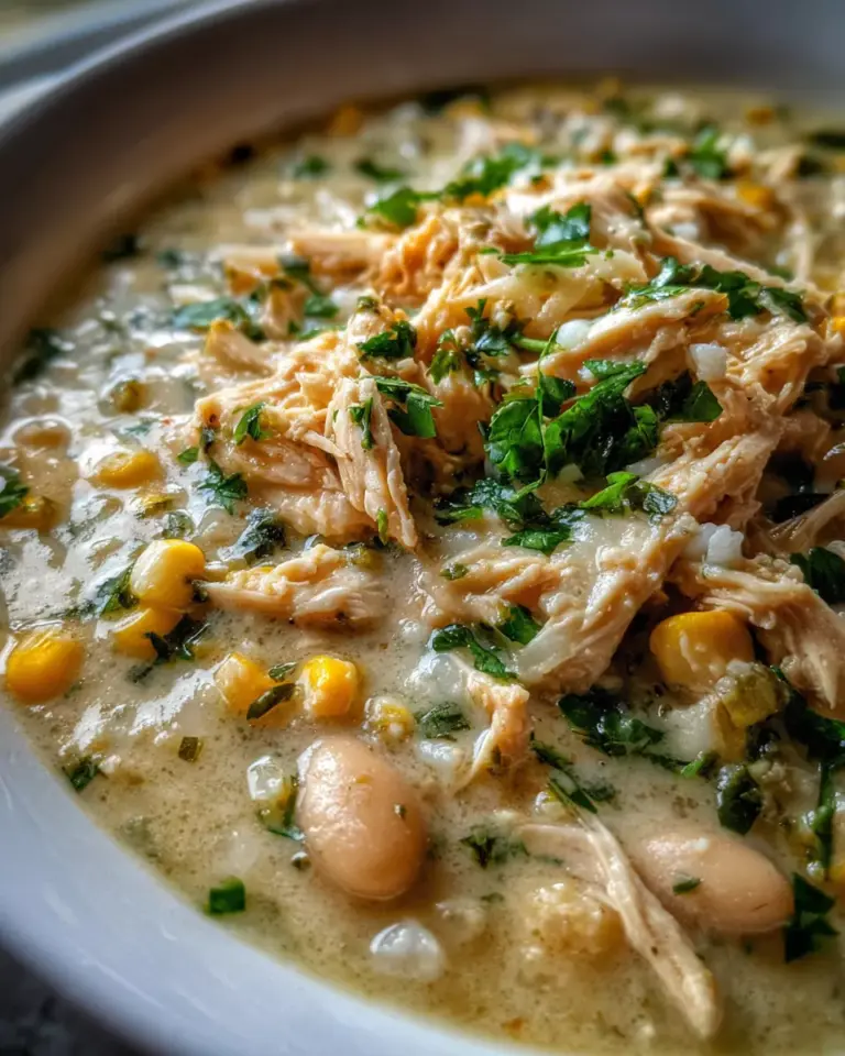 Creamy Crockpot White Chicken Chili