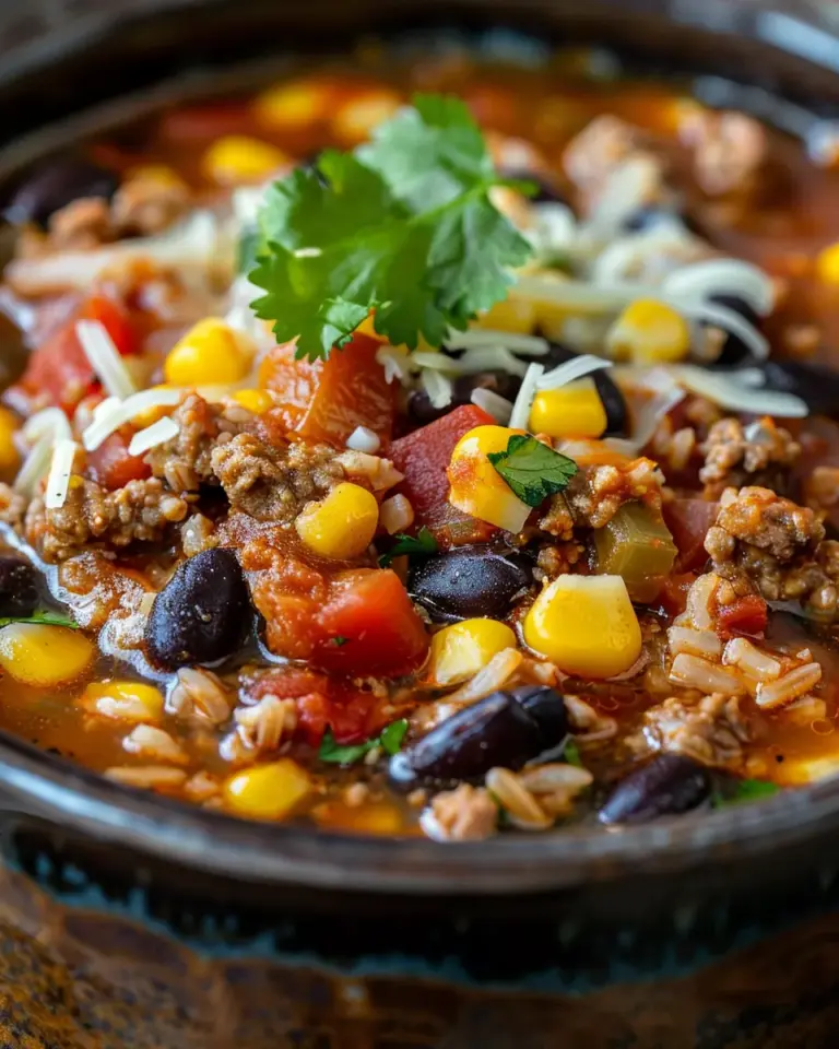 Crockpot Taco Rice Soup Recipe
