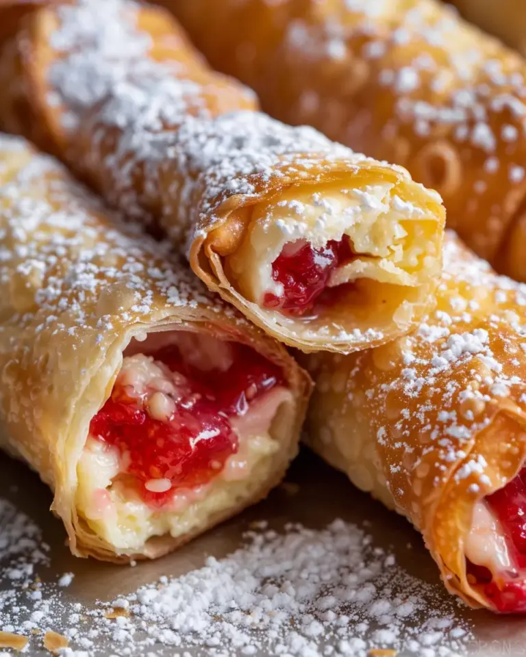 Strawberry Cheesecake Stuffed Eggrolls
