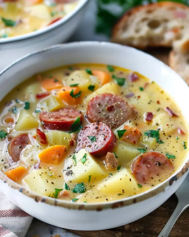Cheesy Kielbasa Potato Soup