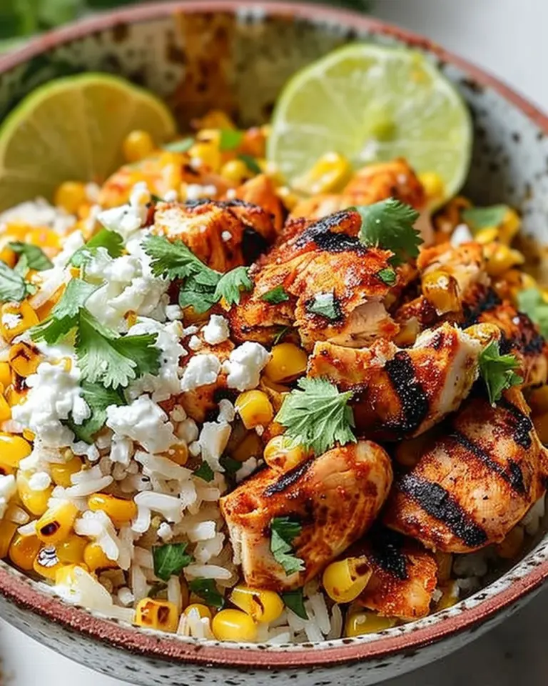 Street Corn Chicken Rice Bowl