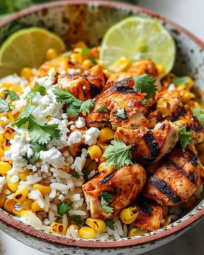 Street Corn Chicken Rice Bowl
