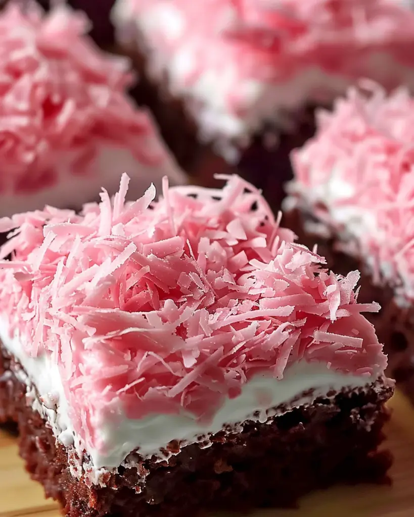 Pink Coconut Snowball Cake Bars
