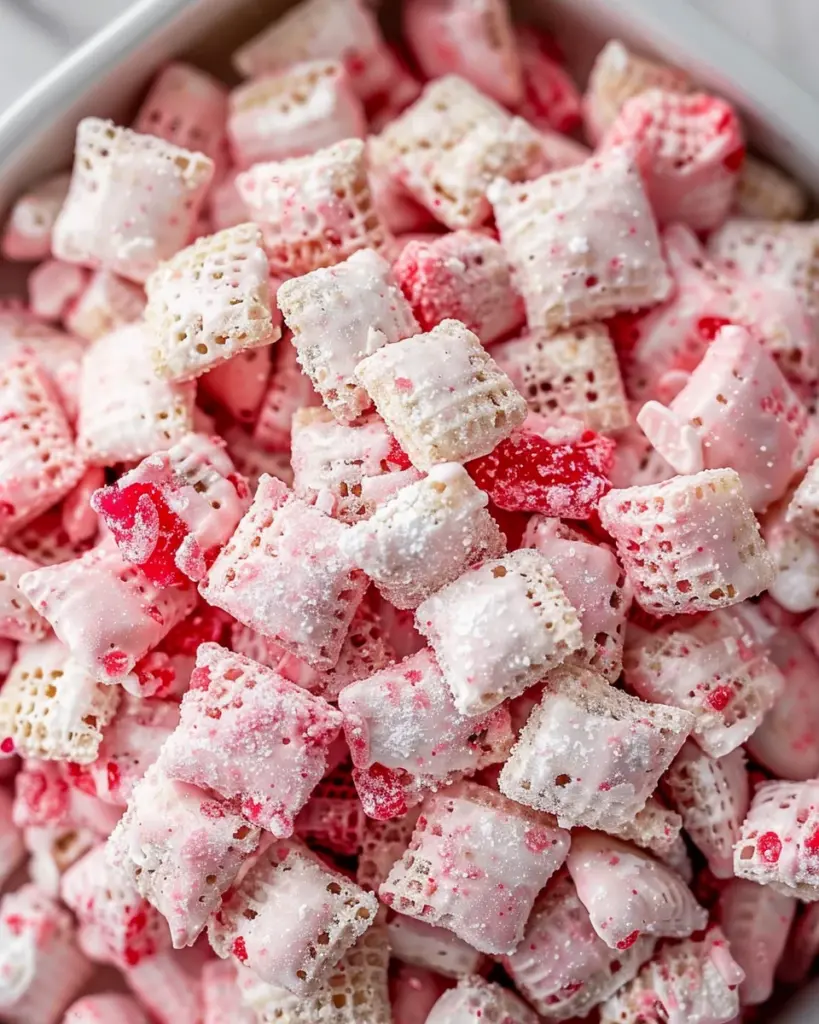 Easy Strawberry Shortcake Puppy Chow