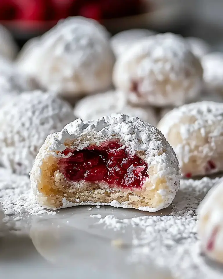 Raspberry Almond Snowball Cookies Delightful Easy Recipe
