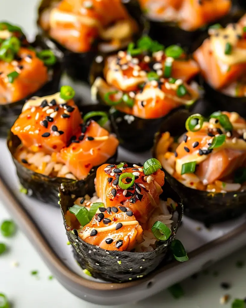 Easy Baked Salmon Sushi Cups (Viral Recipe)