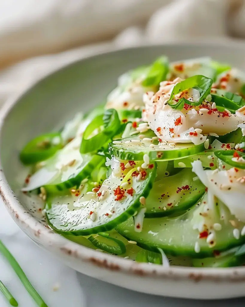 Cucumber Salad with Crab Meat Delight