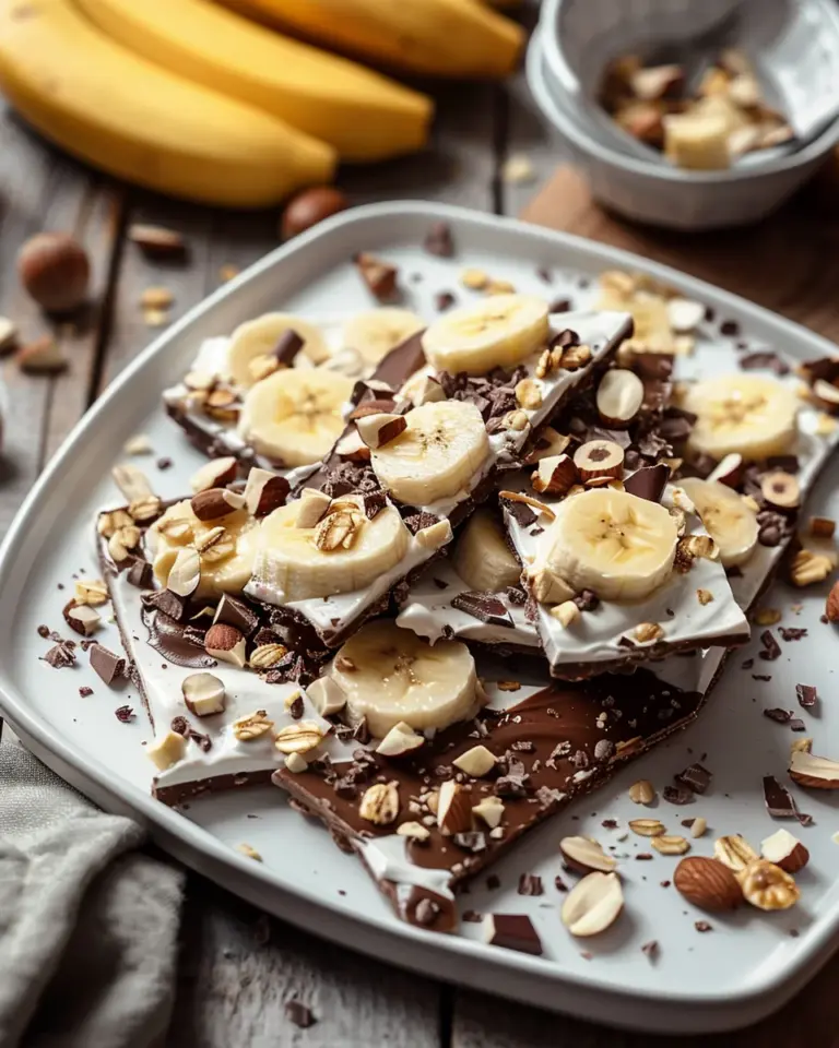 Banana & Nutella Frozen Yogurt Bark