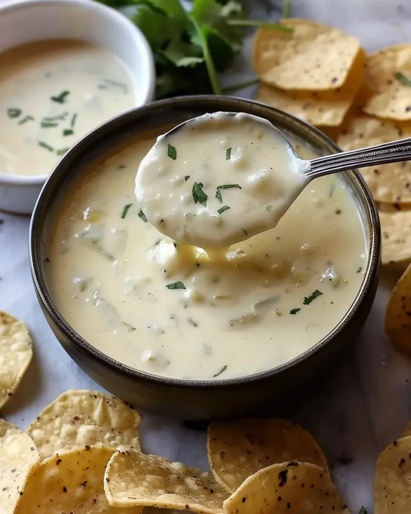 Homemade White Queso with 3 Ingredients