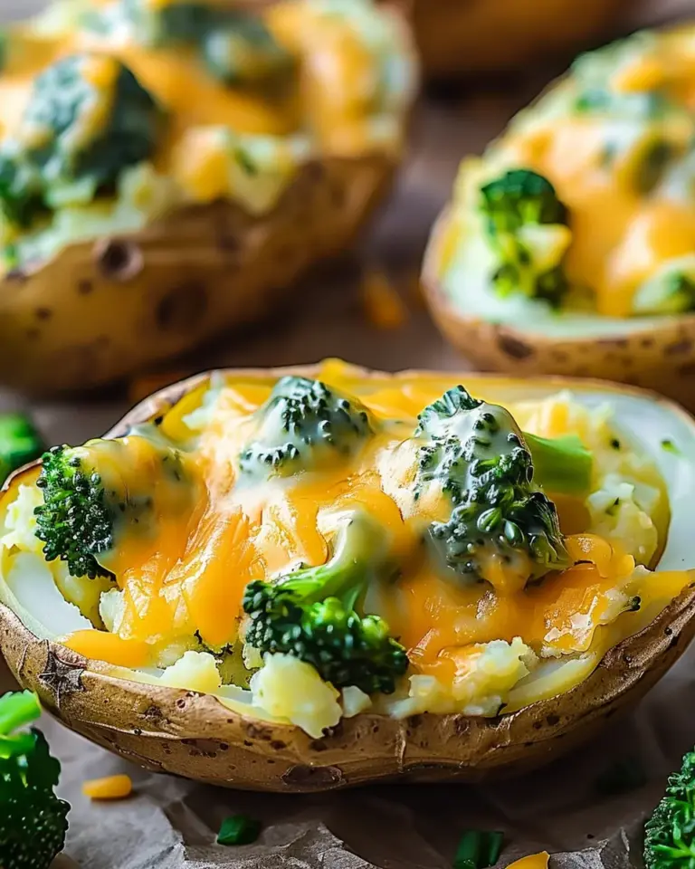 Broccoli Cheddar Twice Baked Potatoes
