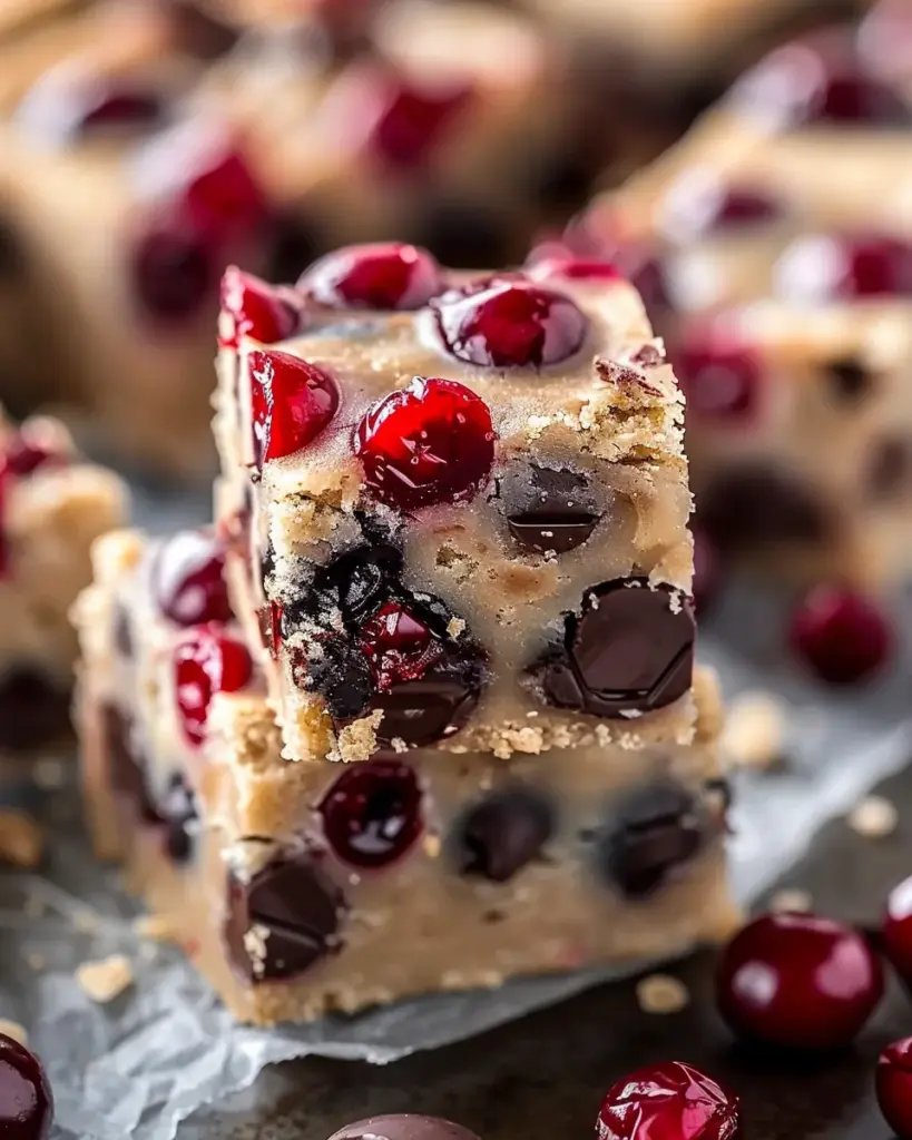 Decadent Chocolate Chip Maraschino Cherry Shortbread Bars 5 5 2 10