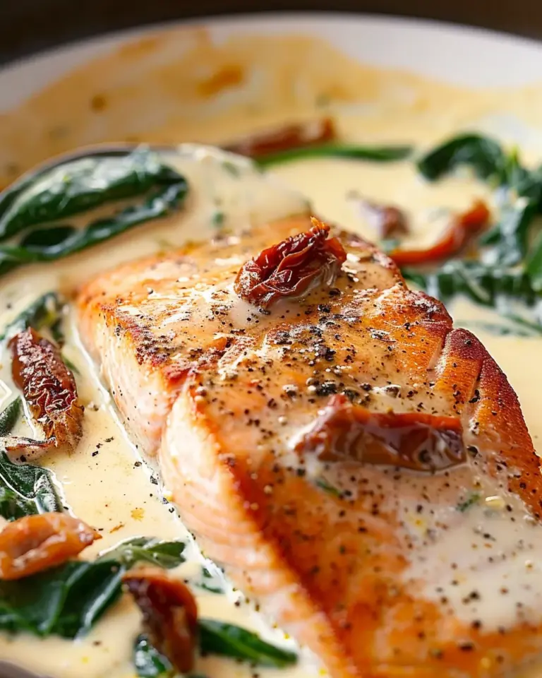 Tuscan Salmon with Parmesan Cream Sauce