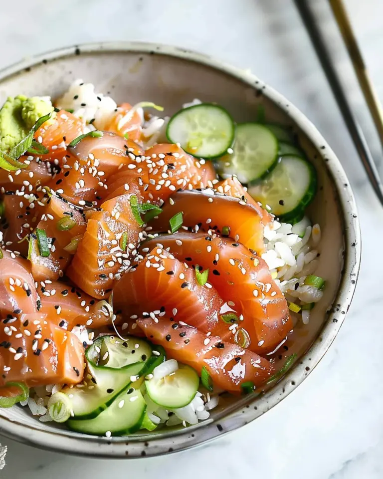 Miso Soy Salmon Sashimi Bowl