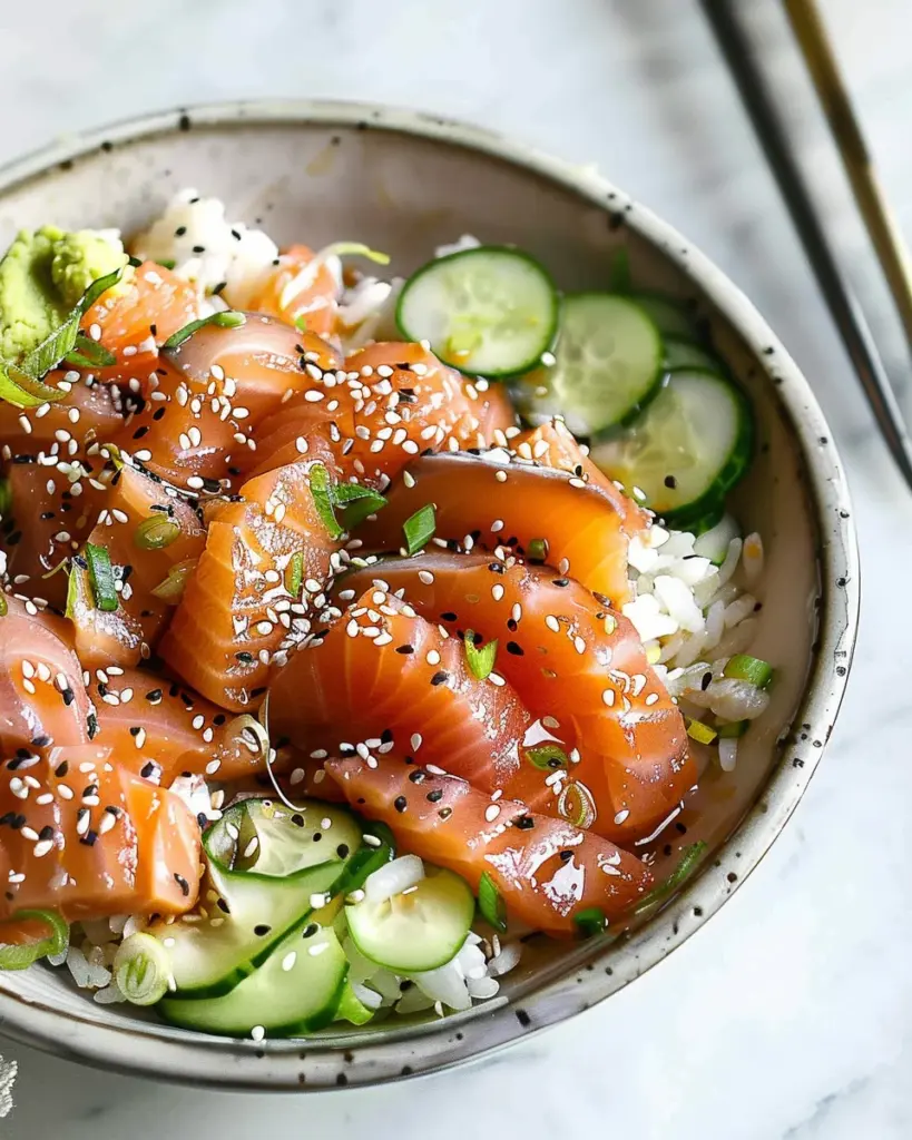 Miso Soy Salmon Sashimi Bowl