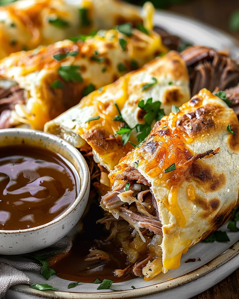 French Dip Tortilla Roll Ups
