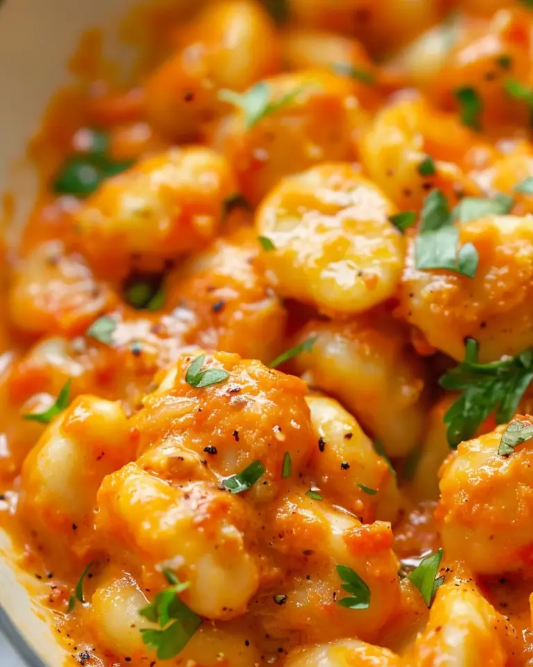 Gnocchi with Garlic Cream Tomato Sauce
