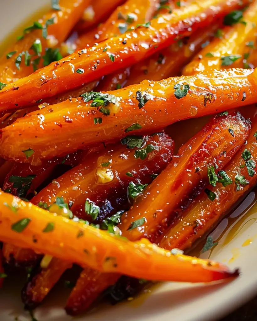 Honey Garlic Butter Roasted Carrots