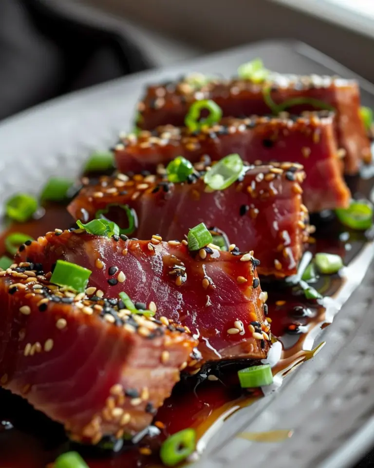 Seared Ahi Tuna with Soy-Ginger Glaze