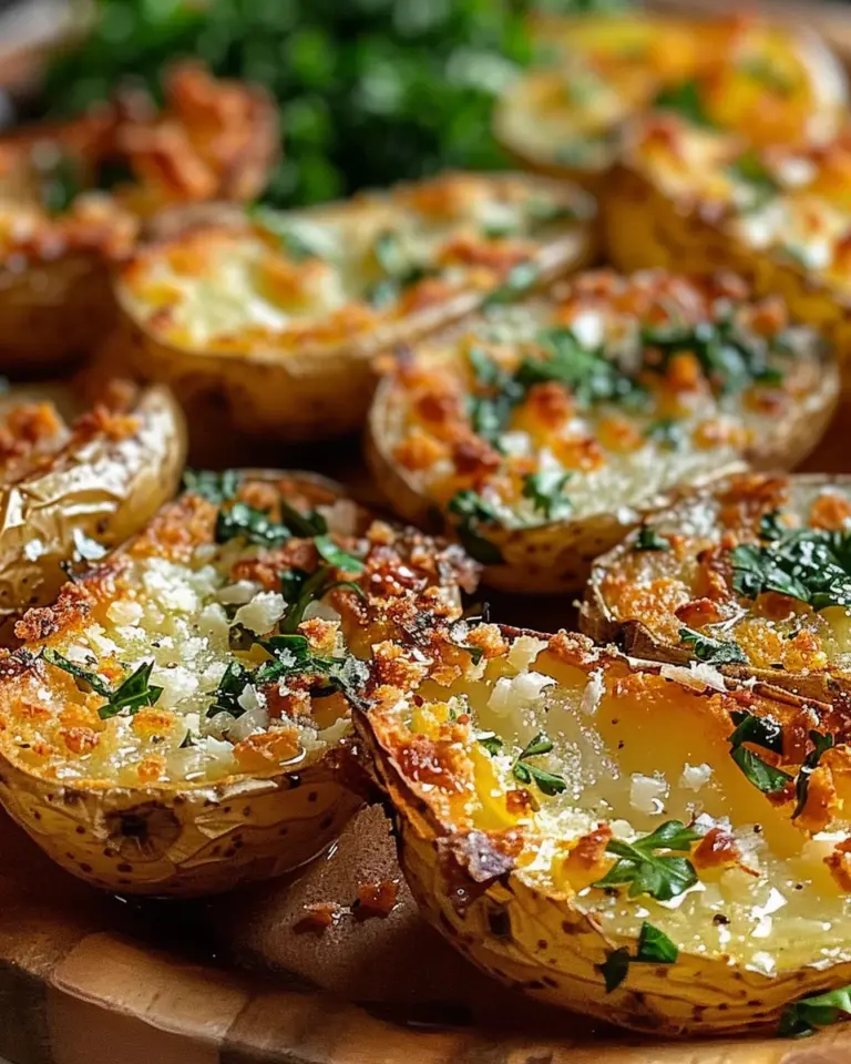 Crispy Garlic Herb Roasted Potato Skins