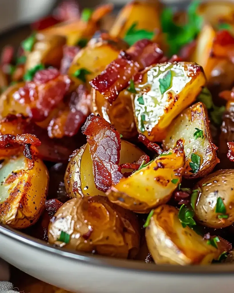 Crispy Bacon Honey Roasted Potatoes