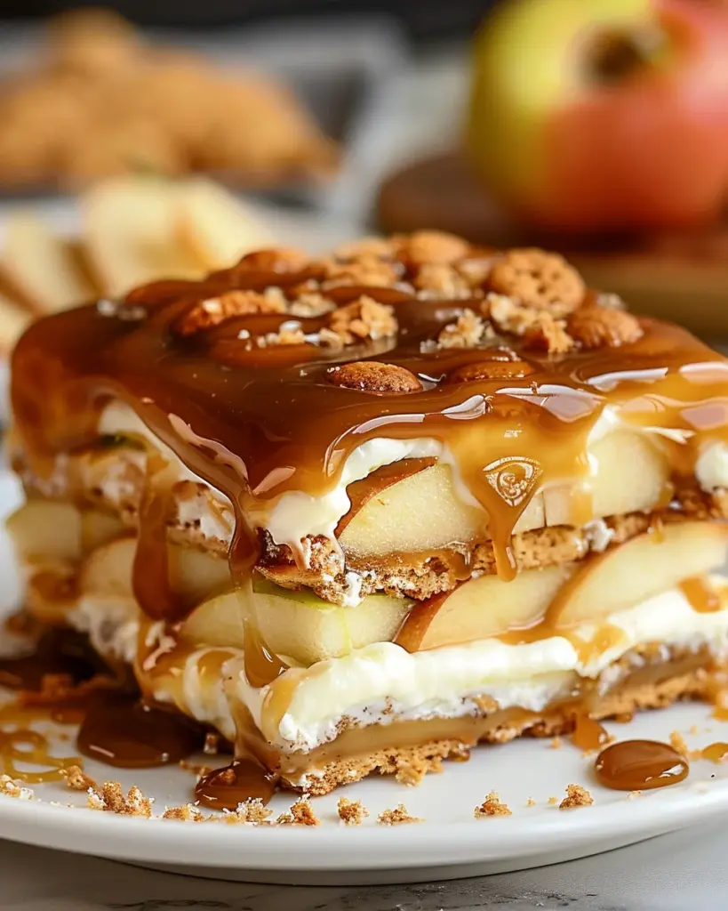 Caramel Apple Eclair Cake