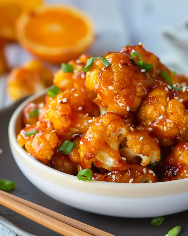 Baked Orange Cauliflower “Chicken”