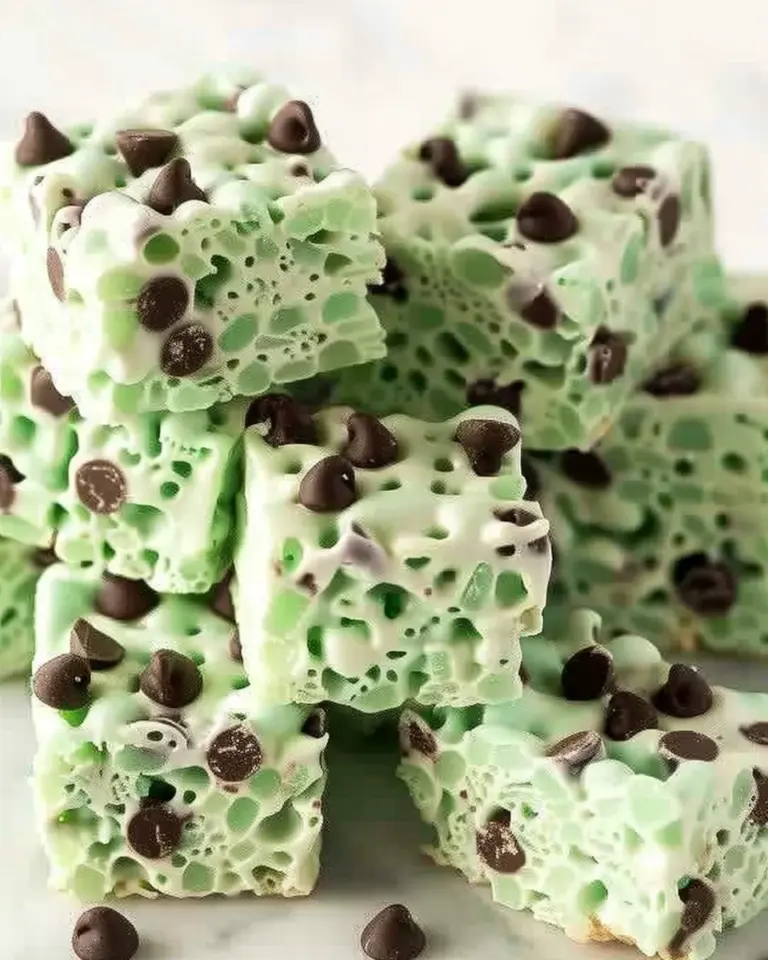 Mint Chocolate Chip Rice Krispie Treats