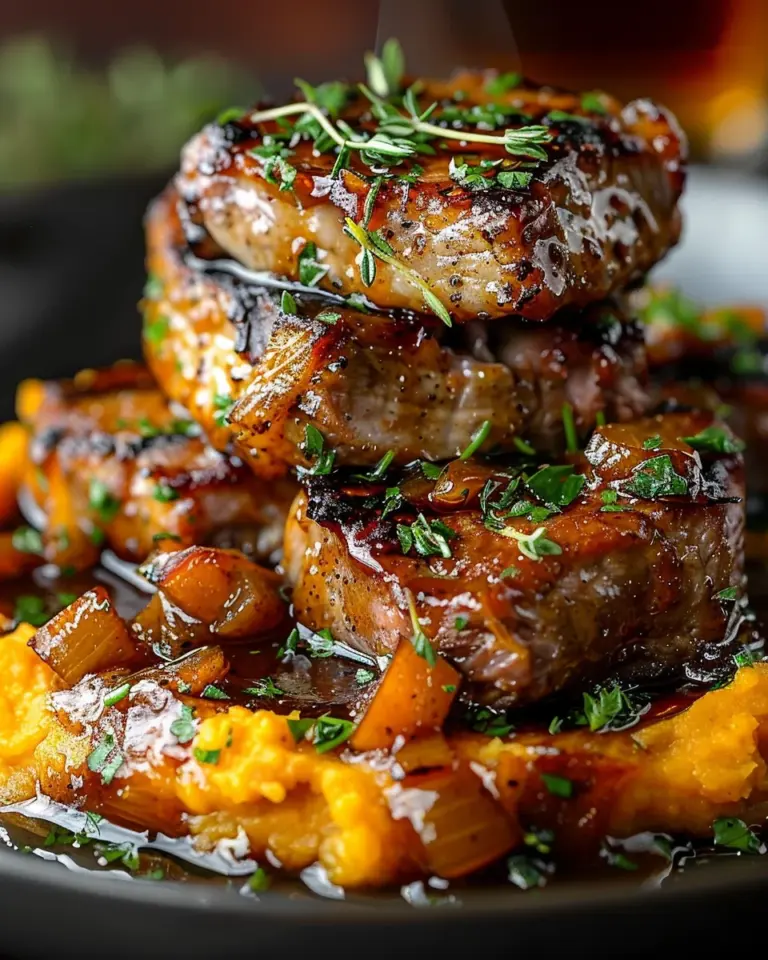 Apple Cider Pork with Mashed Sweet Potatoes Recipe