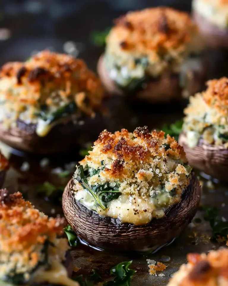 Cheesy Spinach Stuffed Mushrooms