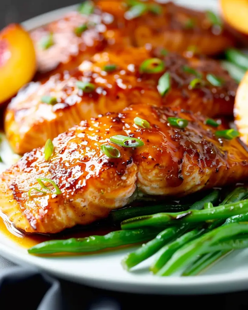 Bourbon Peach Glazed Salmon