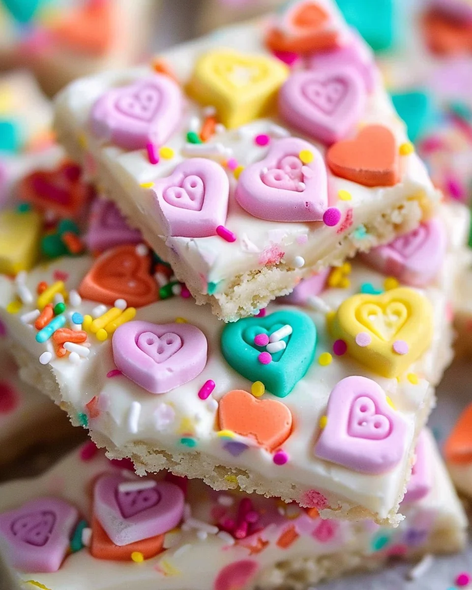 Conversation Heart Sugar Cookie Bark