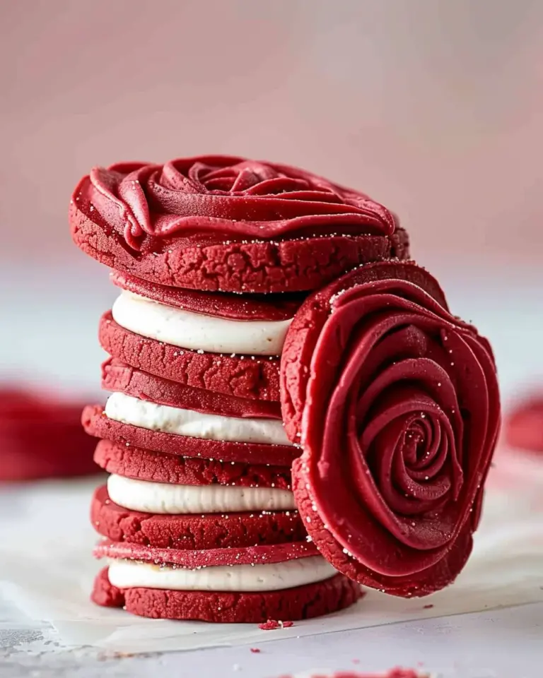 Red Velvet Rose Cookies