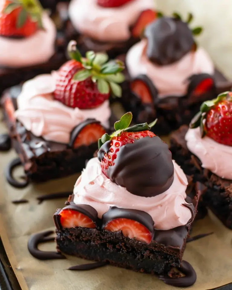 Chocolate Covered Strawberry Brownies