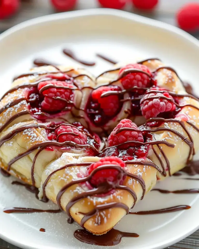 Heart Shaped Raspberry Rolls