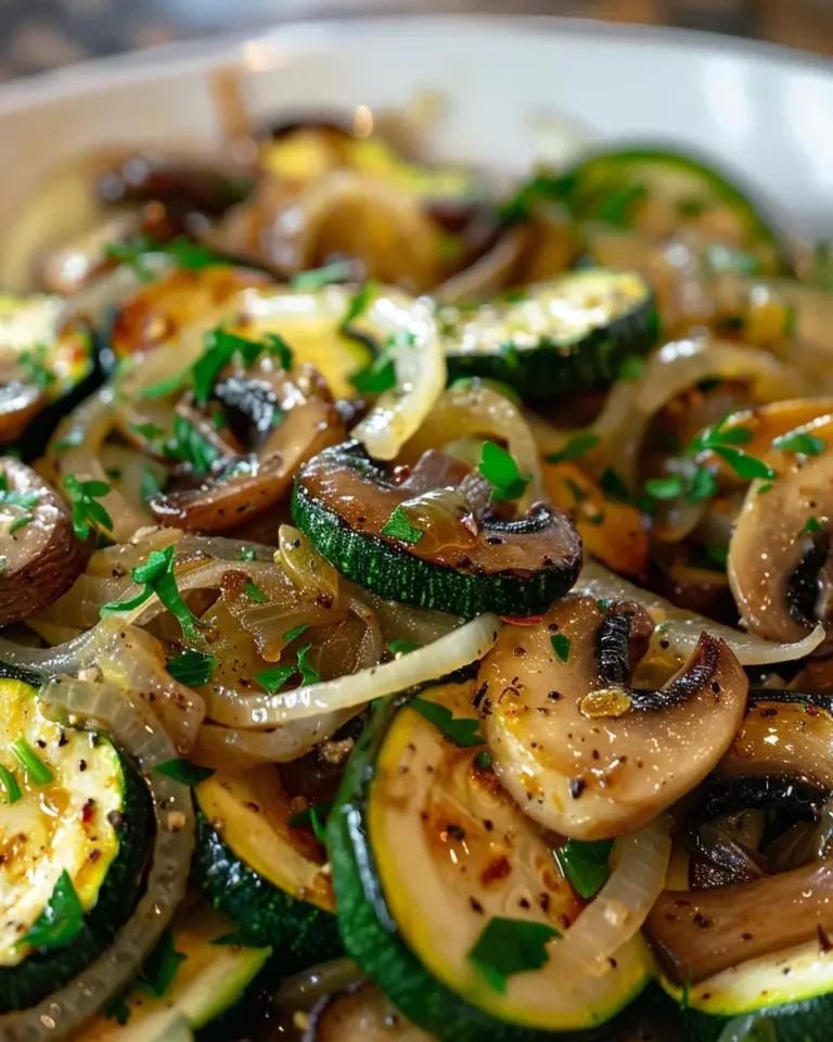 Sauteed Zucchini Mushrooms And Onions