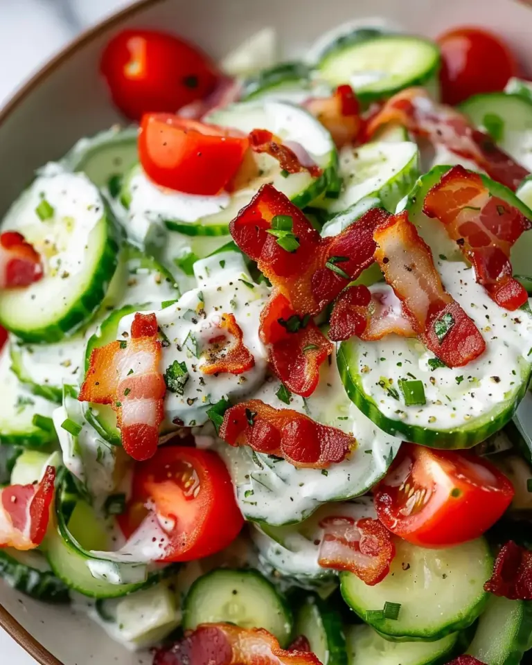 Crunchy Cucumber Salad with Bacon