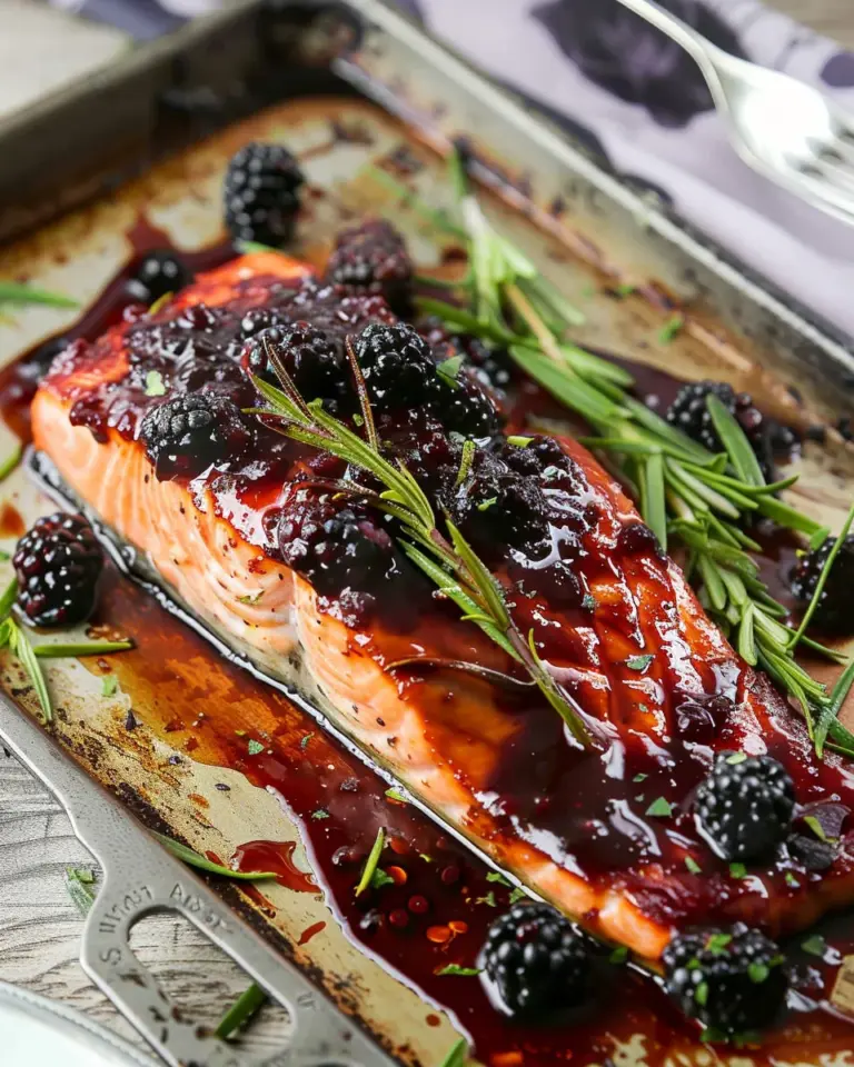Oven Baked Salmon with Blackberry Barbecue Sauce