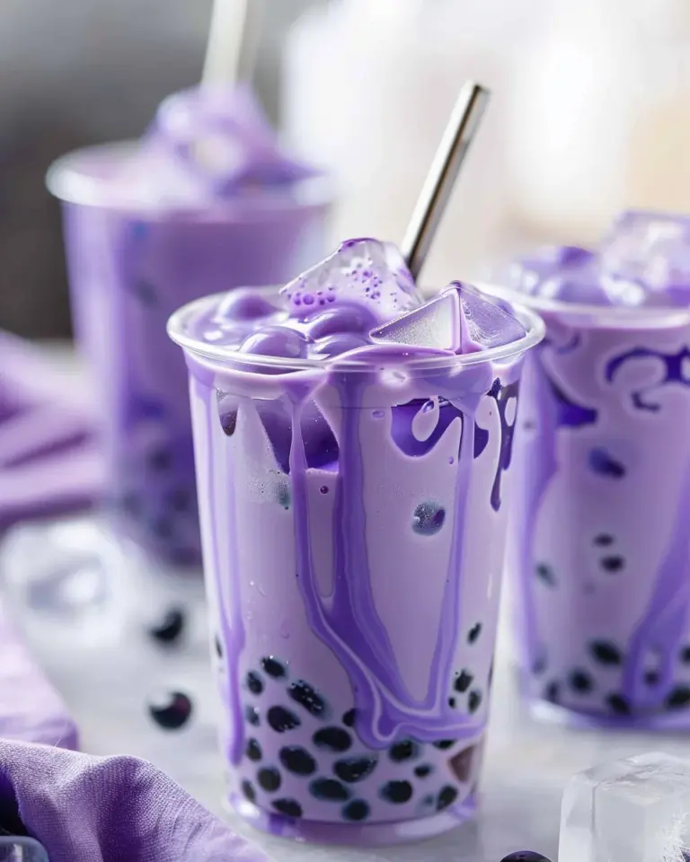 Ube milk tea (Ube bubble tea)
