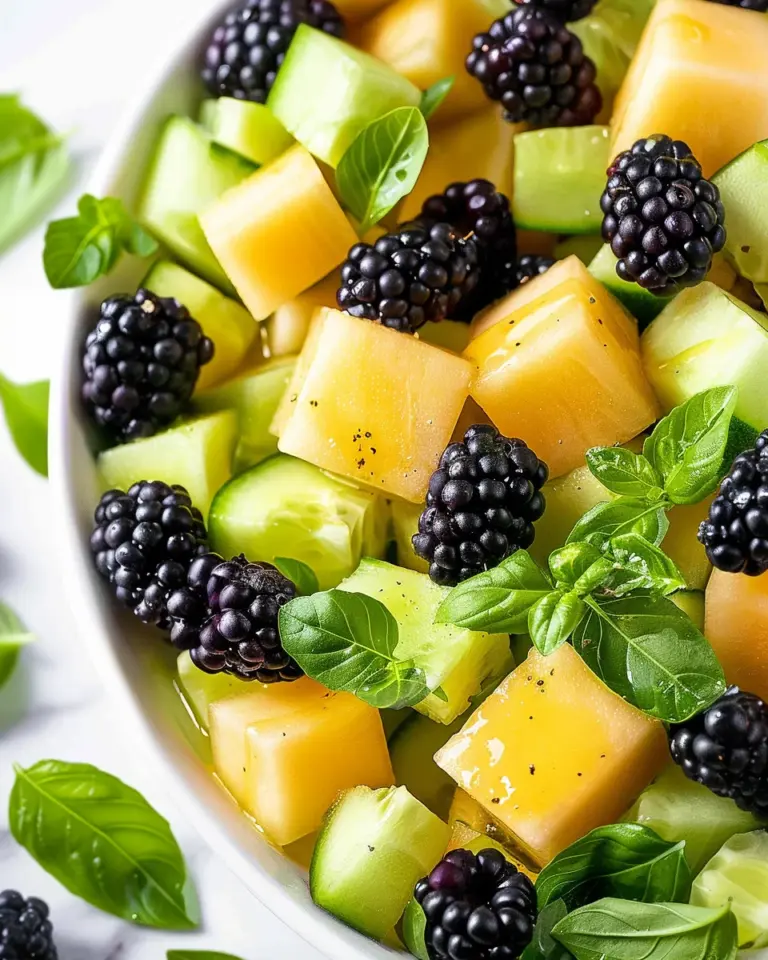 Blackberry Honeydew Salad with Basil