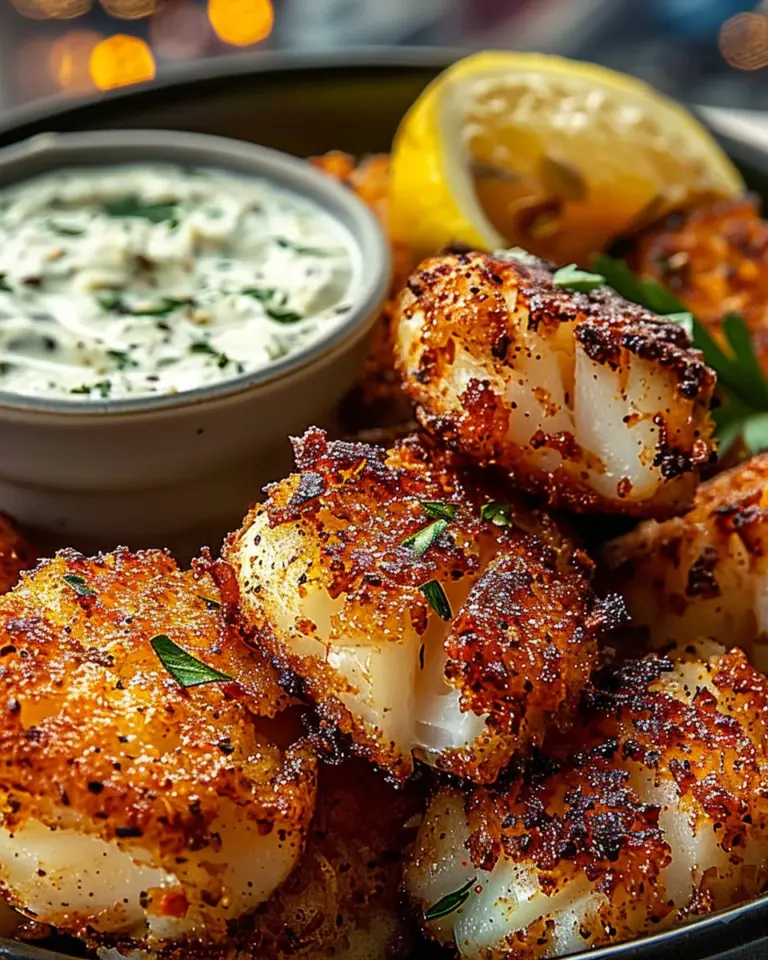 Garlic Butter Cod Bites with Creamy Lemon Herb Dip
