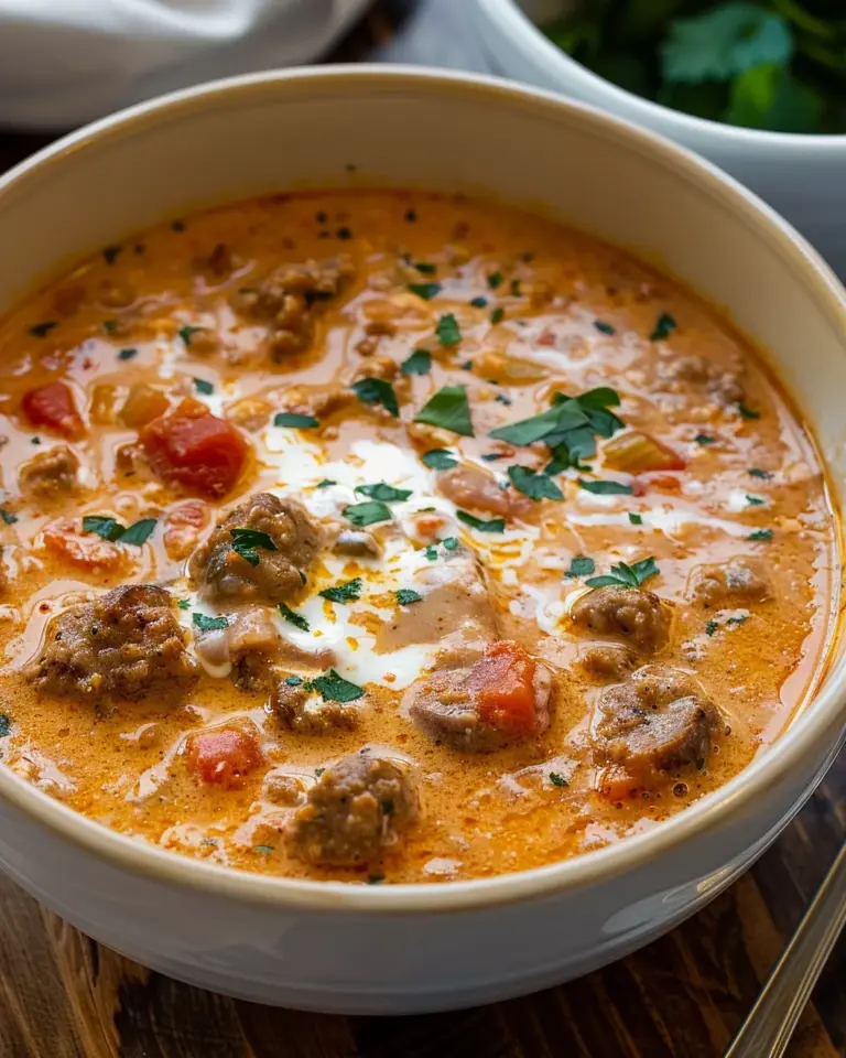 Sausage & Tomato Cream Cheese Soup