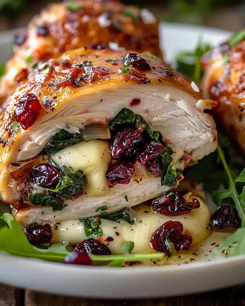 Cranberry & Spinach Stuffed Chicken with Brie