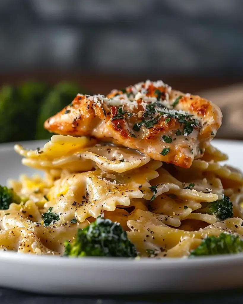 Cowboy Butter Lemon Bowtie Chicken with Broccoli